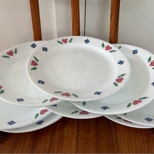 Set of 8 Corelle Quilt Pattern Plates 7.25 in Corning Retro Vintage